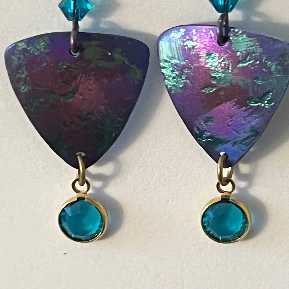 🩵3/$15 Jewelry- Purple and Teal Earrings - Picture 2 of 4